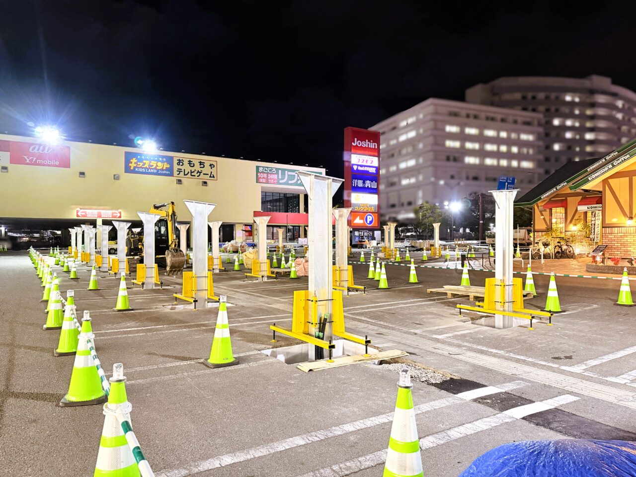 和泉中央駅近くの共同駐車場12月時点の骨組み