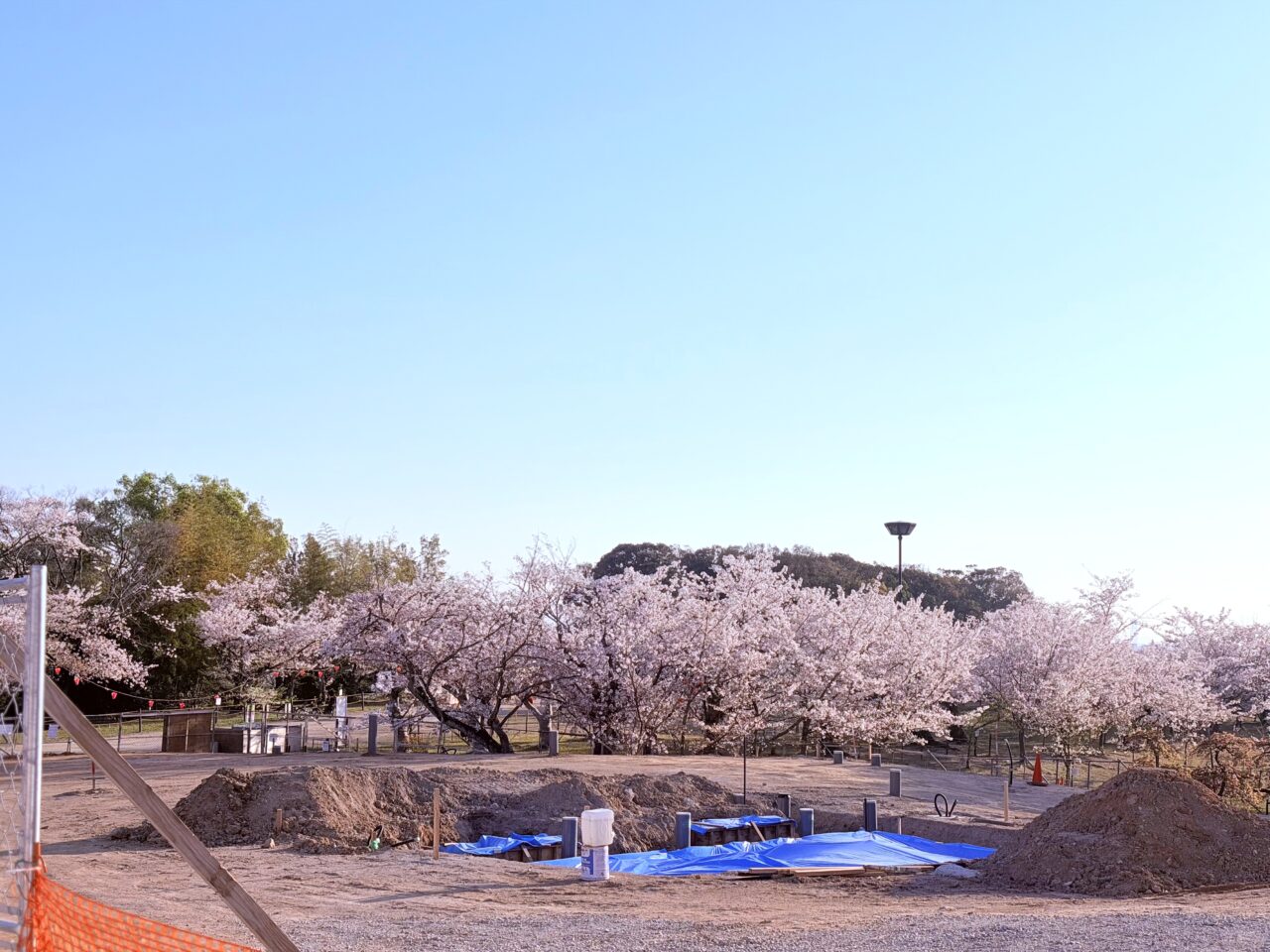 黒鳥山公園の工事現場
