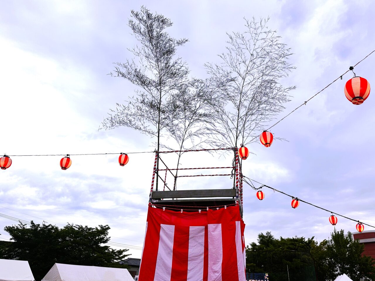 光明台夏祭り会場 盆踊り櫓