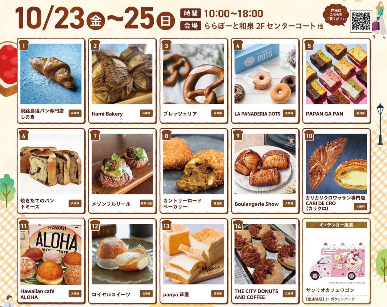 パンとドーナツの世界出店店舗一覧